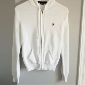Ralph Lauren White Cotton Hoodie - brand new condition, no stain/rips.